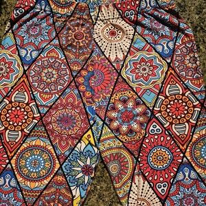 Colorful Geometric Patterned Pants